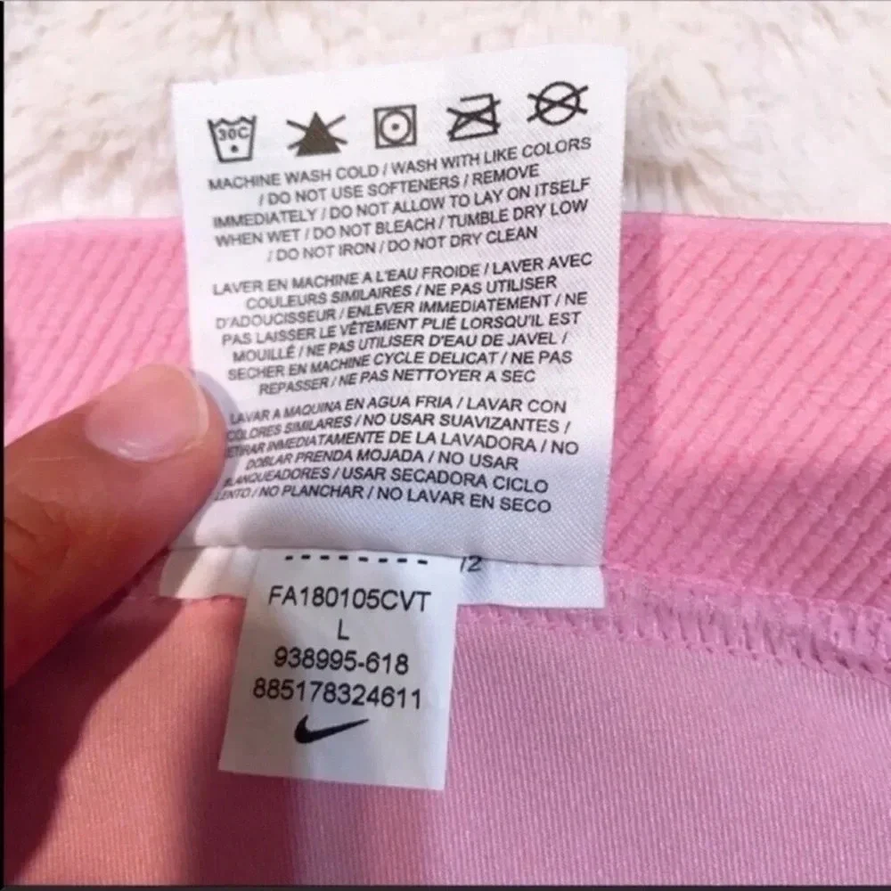 Nike Pro Girls Pink White Leggings Size L
